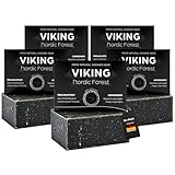 Viking Nordic Forest 5er Pack Peeling-Seife Männer Mens Natural Shower Soap, Naturkosmetik, Naturseife, 100g, keine chemischen Zusätze, vegan, tierversuchsfrei, Meduna