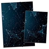itenga Set Zeichenmappe DIN A3 und Sammelmappe DIN A4 mit Motiv - Gummizugmappe Sammelmappe - für Kinder Jugendliche Schüler Mädchen Jungen (Set A3 und A4 Hightech Abstrakt)