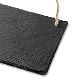 LiWiBet Schiefer Kreidetafel zum Aufhängen, Schiefertafel zum Beschriften, Schieferplatte mit Kreide und Schwämmen, Memotafel Doppelseitig Deko Tafel Wand Notiztafel