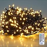 SALCAR 26m 360er LED Lichterkette Weihnachtsbaum (23m Lichterkette + 3m Stromkabel) mit Fernbedienung, 31V Christbaumbeleuchtung Außen mit 8 Modi und Memory, Warmweiß