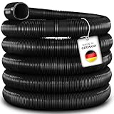 tillvex Poolschlauch Made in Germany | Schwimmbadschlauch mit Muffen | Solarschlauch für Pool und Schwimmbecken | Saugschlauch | Pumpenschlauch | flexibler Wasserschlauch (Schwarz, 6m / 38mm)