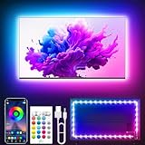 Tyute Led TV Hintergrundbeleuchtung für 45-75 Zoll, 5M LED Streifen RGB Led TV Lichter mit Musik Sync, Bluetooth App, USB-TV-Hintergrundbeleuchtungs-Kit für Deko