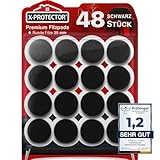 X-Protector Filzgleiter 48 Stück 25 mm - Prämie Möbelgleiter Schwarz - Dicker Filz Selbstklebend - Bodenschoner für Stühle - Große Menge an Filzgleiter Selbstklebend - Schützen Sie Ihre Holzfußböden!