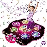 VATOS 27 Levels Tanzmatte für Mädchen 3 4 5 6 7 8 9 Jahre - 6 LED Leuchten, mit Bluetooth, Musikmatte Spiel Geschenke Spielzeug Mädchen Kinder 3-12 Jahre