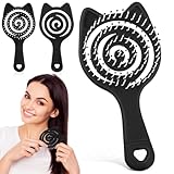 ABOOFAN 3 Stück Katzenohren Entwirrungsbürsten für Nasses Haar Belüftete Kopfhautmassagebürsten Leichte Haarbürsten für Frauen Schonendes Entwirren und Föhnen