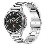 FOUUA Edelstahlarmband für Uhr 18mm 20mm 22mm 24mm Armband Metall Uhrenarmbänder mit Schnellverschluss geeignet für Herren Damen Compatible with Samsung Galaxy Watch/Frontier/Classic Smartwatch
