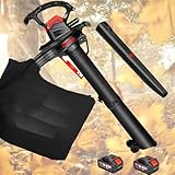 RUHEN Tragbarer Laubsauger, 40 V, Lithium-Elektro-Blasvakuum, Blasen und Saugen, 2-in-1-Laubblasen für Garten und Hof