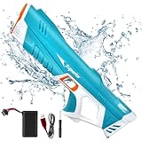 IEEILULU Wasserpistole Elektrisch, Automatische Wasserspritzpistole für Erwachsene Kinder, 8-10 M Großer Reichweite Wasserpistole Spielzeug, Sommerspielzeug für Pool Garten Strand (Blau 1)