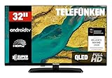 TELEFUNKEN QLED Fernseher 32 Zoll Smart TV Android TV Full HD, HDR Fernseher mit integriertem Triple-Tuner, QLED TV D32Q751X2CW (2026)