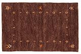 RUG PRINCE Wollteppich Gabbeh Muti 60x90 Handgewebt Braun Einfarbig Handarbeit Zimmer