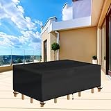 OOOXZO 260x200x80cm/LxBxH Schwarz Schutzhülle Maßanfertigung Winterfest Wasserdicht – Abdeckung für Terrasse und Balkonmöbel – UV-Schutz, wetterfest für den Außenbereich