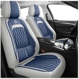 ZMLYQ Autositzbezüge für 5 Sitze sind geeignet für Ren-Ault ARKANA Kangoo Sport RS 01 Wind Alaskan Zoe Trafic TREZOR Taliant Fluence wasserdicht/Leder,Blau Grau