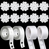 DONQL Balloons Girlande Streifen und Luftballon Kleber Punkt Aufkleber, 2 Rollen 16 Fuß Ballon Girlande Streifen 10pcs Ballon Blume Clips 200 Klebstoffpunkt Aufkleber für Hochzeitsfeier/Geburtstag