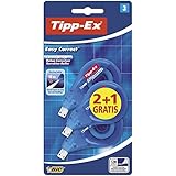 Tipp-Ex Korrekturroller Easy Correct zum seitlichen Korrigieren, 12m x 4.2mm, 3er Pack, Ideal für das Büro, das Home Office oder die Schule