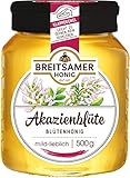 Breitsamer Honig Akazie flüssig 500g - Unvergleichlich milder und lieblicher Akazienhonig handwerklich geimkert, im praktischen Klappdeckel (1 x 500g)