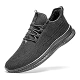 EGMPDA Schuhe Herren Sneaker Laufschuhe Turnschuhe Sportschuhe Herren Laufschuhe Outdoor Fitness Gym Schuhe Herren Sneaker EU Schwarz 42