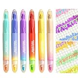 Generisch Highlightermarker, fluoreszierende Highlighters - 6x Marker für das Journaling,Keine blutenden Schreiben von doppelten Stiften für Färben, Unterstreichung, Hervorhebung