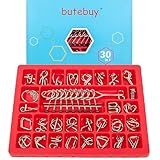 Hinourisha 30 Stück Metall Knobelei IQ-Spiele Set, Knobelspiele für Erwachsene und Kinder Geduldspiele IQ-Spiele 3D Brain Teaser Puzzle, Brainteaser, Mini Metallpuzzle Spiele Spielzeug Geschenk