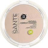 SANTE Naturkosmetik Natural Compact Powder 01 Cool Ivory, ideal für helle Hauttöne, mattiert und fixiert langanhaltend, für einen natürlichen Glow, mit Bio-Hanfsamenöl, Vegan, 9g