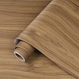 ReWallpaper Klebefolie Möbel Holzoptik Braun 40CMx7M Holzfolie Eiche Dunkel Folie Selbstklebend für Möbel Tisch Türen Küchenarbeitsplatte Folie Holz Schrankfolien Selbstklebend Tapete Wand