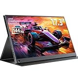 UPERFECT Portable Monitor 17.3 Zoll 144Hz, Tragbarer Monitor Mobile Display mit 1920 * 1080 Full HD IPS Bildschirm HDMI 2 USB C für PC Handy Laptop PS4/5 Switch Xbo Vesa-kompatibel