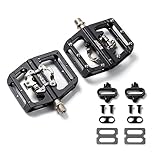 ANSJS 2 in 1 SPD/Flat Pedale, CNC Aluminium Rutschfest, Klickpedale Set für BMX MTB Trekking Mountainbike Rennrad, Achse 9/16'