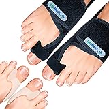 YOGAMEDIC 2x Hallux Valgus Korrektur Schiene und 2x Zehenspreizer zur Zehenbegradigung- Universalgröße, 0% BPA- für Tag und Nacht- Halux Valgus Set Nachtschiene & Zehentrenner für Damen und Herren