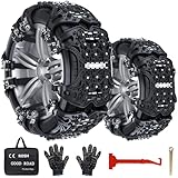 FethFire Schneeketten Universal,6 Stück Snow Chains für Auto SUV PKW mit Reifenbreite 165-285 mm