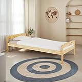 IDIMEX Massivholzbett Einzelbett Tagesbett Jugendbett Gästebett Bettgestell Moritz, Kiefer, 90x200cm Natur lackiert