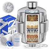 Anti-Kalk-Duschfilter – Wasserenthärter mit rotierender Turbine, entfernt Chlor und Fluorid, 2 Kartuschen im Lieferumfang enthalten