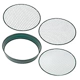 KesTek Gartensieb Metall 3in1 KTGS2 - Robustes Metallrandsieb & Durchwurfsieb für Erde, Kompost & Kies, vielseitig einsetzbar