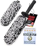 Ivality® Mikrofaser Felgenbürste extra dünn - Schonende Reinigung bis tief ins Felgenbett - Microfaser Felgenbürste Alufelgen Felgenreiniger Felgen Reinigung Auto Felgen Bürste 100% kratzfrei