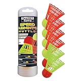Talbot-Torro Speedbadminton Bälle – 6 Shuttles in wiederverschließbarer Dose (4 Racer für Tempo, 2 Starter für Kontrolle) – Federbälle für schnellen Spielspaß drinnen & draußen