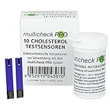 10 Cholesterol Testsensoren - C3 580 - Elektrochemische Teststreifen zur Verwendung mit dem Lifetouch Multicheck Pro Messgerät - Tests PZN 11304424