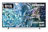 Samsung QLED 4K Q64D Fernseher 75 Zoll, Samsung TV mit Quantum Prozessor Lite 4K, 100 % Farbvolumen, 4K Upscaling, Motion Xcelerator, Smart TV, GQ75Q64DAUXZG, Deutsches Modell [2024]