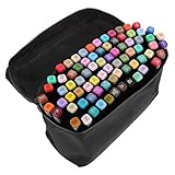 Veemoon 80 Farben Doppelspitzen Filzstifte Marker Satz Langlebige Aquarellstifte Schnelltrocknend Handlich zum Zeichnen und Malen