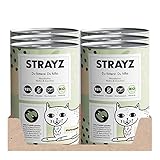 STRAYZ Bio Katzenfutter nass - Huhn & Zucchini: Getreidefreies Katzenfutter hoher Fleischanteil ohne Zucker - Spendet für Straßenkatzen - 6x400g Dose