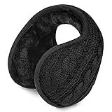 WolinTek Winter Ohrenwärmer für Damen Herren,Faltbare Ohrenwärmer, Strickwolle Ohrwärmer Knit Foldable Earmuffs,Winter Unisex Plüsch Warme Faltbare Ohrenwärmer Earmuffs