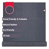 Manduka eKO Superlite Yogamatte für Reisen, leicht, einfach zu rollen und zu falten, langlebig, rutschfester Griff, 1,5 mm dick, Anthrazit, 180,3 x 61 cm