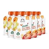 Amazon-Marke: Mama Bear Quetschie Bio Apfel, Birne, Banane und Aprikose, 90g (6er-Pack)