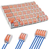 Diompirux 45 Stück Kabelklemmen Set(1 In 5 Out,1 In 3 Out,1 In 2 Out), 0.08-4mm² Elektro Lüsterklemmen mit Betätigungshebel, Kompakt Steckklemmen, für Massive, Litzenförmige,Flexible Drähte
