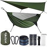 Himeland Hängematte Outdoor Ultraleicht (L: 275x140cm), Camping Hängematte mit Moskitonetz und Tarp, 200 Tragkraft - Licht Atmungsaktiv, Hammock Camping mit Zeltplane Wetterschutz für Trekking,Reise