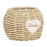 HANABASS Handgewebter Seegras Blumentopf Korb Retro Pastoral Stil Blumenaufbewahrungskorb Für Zimmerpflanzen Desktop Pflanzgefäß Wohnraumdeko