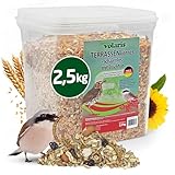 Eggersmann volaris Terrassenkörner mit Insekten 2,5 kg – Schalenfreies Wildvogelfutter mit Mehlwürmern, Sonnenblumenkernen UVM. – Ganzjahresfutter, Protein- & energiereich – Streufutter für Wildvögel