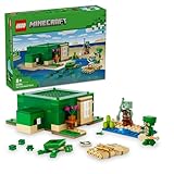 LEGO Minecraft Das Schildkrötenstrandhaus, Spielzeug-Haus mit Zubehör für Mädchen und Jungen ab 8 Jahren, Set mit Tieren und Figuren aus dem Videospiel, Geschenk für Gamer 21254