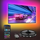 Govee LED TV Hintergrundbeleuchtung 2,4 M, RGBIC LED Strip für 40-50 Zoll Fernseher, Intelligente Streifen mit Bluetooth & WLAN Steuerung, Funktioniert mit Alexa & Google Assistant, Musiksync