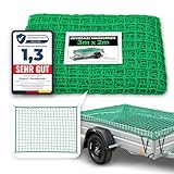 Oramics Anhängernetz 2x3 m – Reißfestes Gepäcknetz & Sicherungsnetz für Anhänger – Dehnbares Netz zur Ladungssicherung aus grünem Nylon – Netz für PKW-Anhänger, Transport & Plane