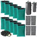 beaufan 1 Satz Aquarium Ersatzfilterpatronen kompatibel mit Tetra EasyCrystal Aquarium Filter C250 und C300. Enthält 10 Pack Aktivkohlefilter & 4 Pack Schaumstoff-Filter