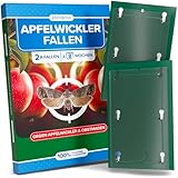 Apfelwickler Pheromonfallen [2 Stück] für wurmfreie Äpfel - Pheromonfalle Apfelbaum mit starkem Lockstoff, Monitoring-Obstmadenfalle wetterfest & unauffällig für Apfelbäume & Obstgärten