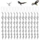 Auriselle 12 Stück Reflektierende Vogelschreck, 360 Grad Reflektierende Windspirale Tauben Krähen Vertreiben Reiherschreck Um Vögel, Für Balkon Obstgärten Und Gärten, Silber 30 cm